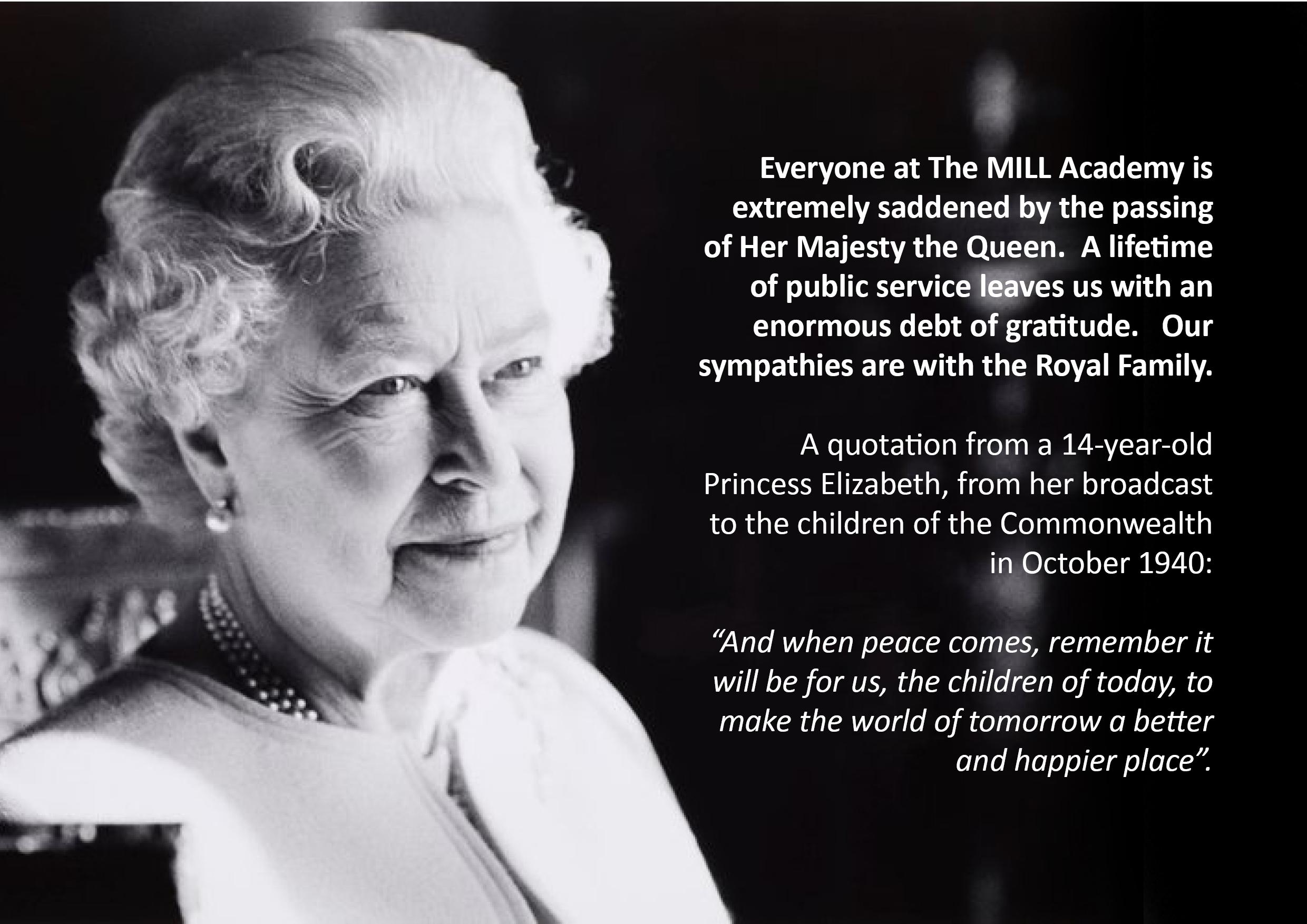 MILL HRH Statement of Condolence2